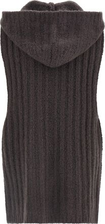 Rick Owens Cashmere and Silk Blend Hooded Tank - Charcoal