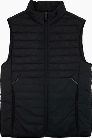 HUGO BOSS Mens Hugo Boss V-thor Regular-fit Zipped Gilet In Water-repellent Fabric Black 001 - Size: Regular/36
