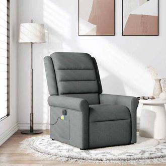 vidaXL Vidaxl - Sill&oacute;n De Masaje Reclinable De Tela Gris Oscuro