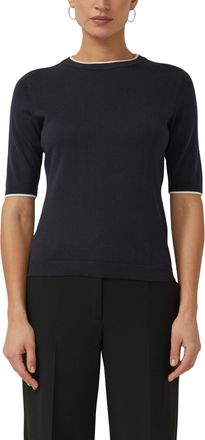 s.Oliver Black Label Rundhalspullover S.OLIVER BLACK LABEL, Damen, Gr. 38, navy, Strick, Obermaterial: 50% Baumwolle, 50% Modal, unifarben, regular fit normal, Rundhals, R