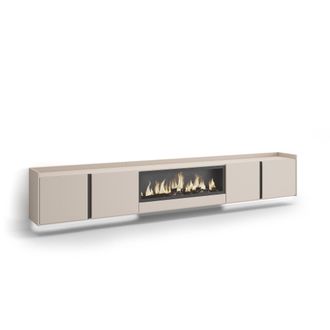 Skraut Home Skraut Home - Mueble Tv, Televisi&oacute;n, Muebles De Sal&oacute;n, Almacenaje, 315x35x50cm, Para Tv Hasta 80, Chimenea El&eacute;ctrica Xxl, Colgado, Suspendido, Led, Es