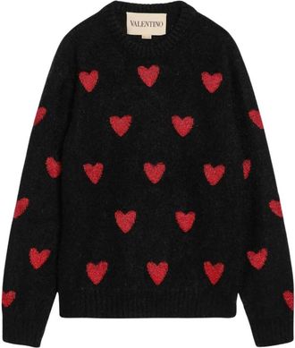 Valentino Garavani Maglia Girocollo - Heren - Ronde hals truien - Zwart - M - Truien & Vesten
