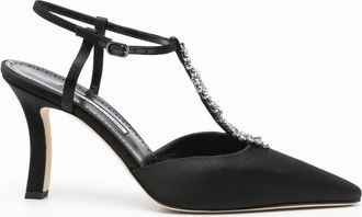 Manolo Blahnik 90mm Sufik Pumps - Womens - Satin/Calf Leather