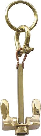 NKlaus Large Brass Anchor Keyring - 11 x 4 cm Nautical Retro Decoration, Maritime Symbol 16010, gold, M