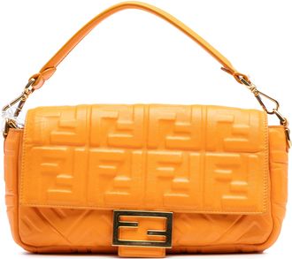 Fendi Pre-owned Womens Baguette Shoulder Bag - Orange Leather - One Size