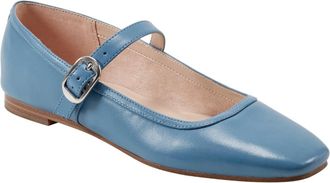 Marc Fisher LTD Mlgarissa Flat Womens Blue Leather Mary Jane Shoes Hawk2895