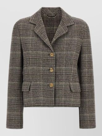 Ermanno Scervino checked virgin wool cropped single breasted blazer