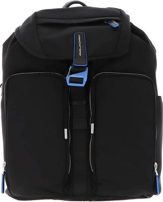 Piquadro Laptop Rugzak van Gerecycled Stof Zwart Mannen - Heren - Rugzakken - Zwart - ONE Size - Polyester - Tassen