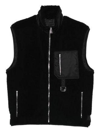 Fendi zip-up chest-pocket gilet - Black