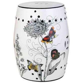Wanderlust Deco Taburete de ceramica blanco d33x44.5