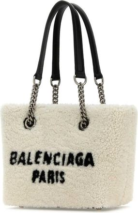 Balenciaga White Shearling Duty Free S Handbag