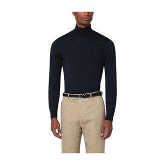 Drumohr Turtlenecks, male, Blue, Size: 2XL Maglia Dolcevita