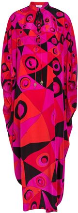 Pucci Printed Silk Maxi Kaftan Dress - Pink - 42 (UK10 / S)