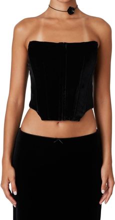 Nia Birdie Corset Top In Black