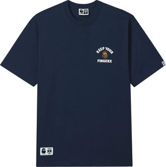 Fingercroxx T-shirt in cotone con logo - Blu
