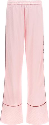 Off-white Jacquard Satin Pajama Joggers - Pink