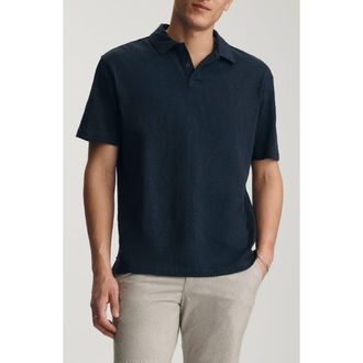 Mavi Slub Cotton Polo in Total Eclipse at Nordstrom, Size Xx-Large