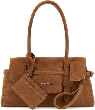 Dsquared2 Camel Suede Shoulder Bag