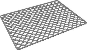 No Brand Alfombrilla De Silicona Para Fregadero - Protector De Cocina - Protege La Cocina - Resistente Al Calor Con Orificio De Drenaje - 46 X 31,7 Cm - Gris