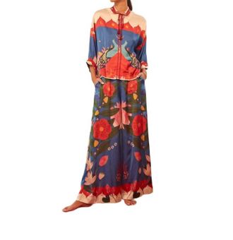 Carolina K Kimono Top In Peacock Hamsa