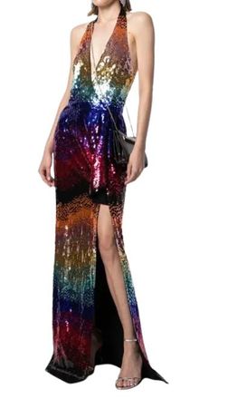 Zuhair Murad Gradient-Sequin Halterneck Gown