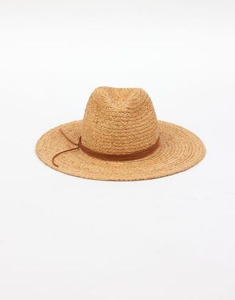 Hat Attack Raffia Braid Continental in Natural/tobacco at Nordstrom