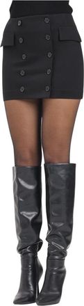 Patrizia Pepe Wikkel Mini Rok - Dames - Korte rokken - Zwart - M - Leer - Rokken