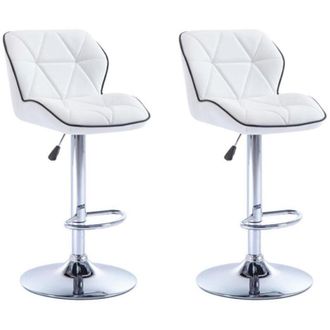 Vente-Unique Vente-unique - Lotto di 2 sgabelli da bar calvin - Similpelle - Altezza regolabile - Bianco