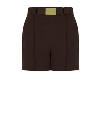 Elisabetta Franchi SHORTS CON CINTURA CACAO ELISABETTA FRANCHI