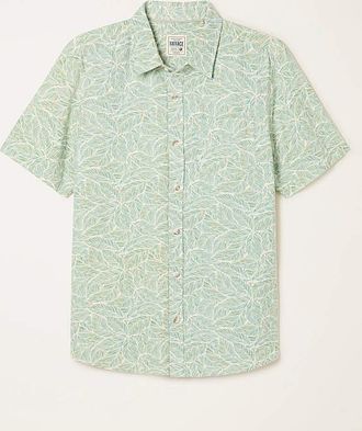 FatFace Leaf Print Shirt - Mint Green