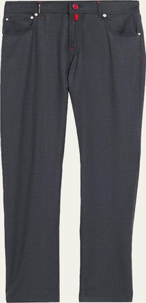 Kiton Mens Wool Straight Fit Five-Pocket Pants