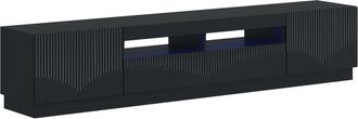 vidaXL Cabinet De Tv Led De 5 Piezas Negro Madera De Ingenier&iacute;a Vidaxl