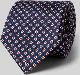 Blick. Krawatte aus Seide mit Allover-Muster in Marine, Gr&ouml;&szlig;e 1