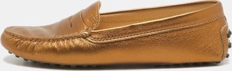 Tod's Tods Golden Brown Leather Penny Slip On Loafers