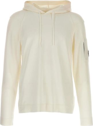 C.P. Company Sea Island Lichtgewicht Katoenen Hoodie - Heren - Hoodies - Wit - L - Katoen - Hoodies & sweatvesten