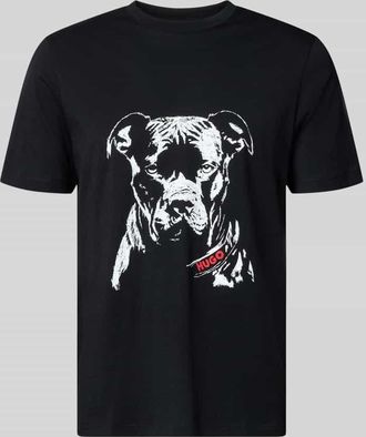 HUGO BOSS Regular Fit T-Shirt aus reiner Baumwolle Modell DUBROX in Black, Gr&ouml;&szlig;e XXL