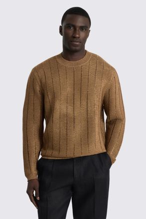 Moss Copper Metallic Crew Neck Jumper