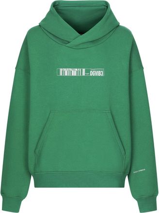 Dolce & Gabbana graphic-print cotton hoodie - men - Cotton - M - Green