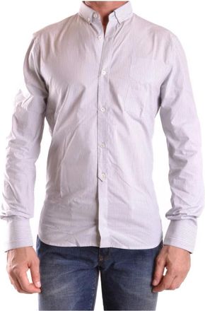 Neil Barrett Gestreept Herenoverhemd Lente/Zomer Collectie - Heren - Casual Overhemden - Grijs - M - Katoen - Overhemden