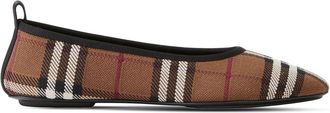 Burberry check-print ballerina shoes - women - Elastane/Elastane/Polyamide/Polyester/Sheepskin/Calf Leather/Thermoplastic Polyurethane (TPU)/Poly