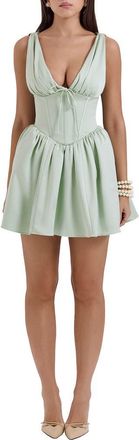 House of CB Emmeliette Satin Minidress in Pistachio at Nordstrom, Size X-Small A