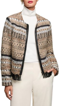 Nic+Zoe Woven Zip Jacket in Neutral Multi at Nordstrom, Size Xx-Large
