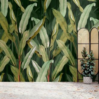Superfresco Easy Banana Leaf Green Print To Order 3m x 2.8m Mural