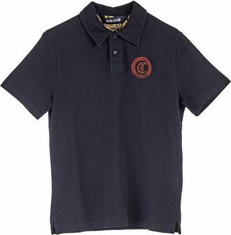 Just Cavalli Polo Logo Gotico Serpenti - Heren - Polos - Zwart - M - Katoen - Tops