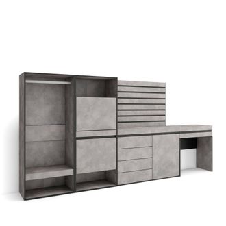 Skraut Home Skraut Home - Zapatero, Armario Zapatos Botas, 297x145x35 Cm, Dormitorio, Habitaci&oacute;n, Vestidor Abierto, C&oacute;moda, Cajonera, Listones Decorativos, Tocado