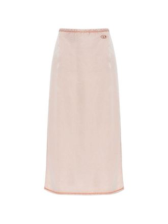 Diesel Midi Skirt In Silk And Nylon Blend
