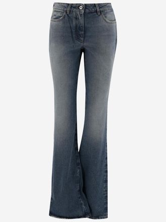 Off-white Dark Blue Flared Blue