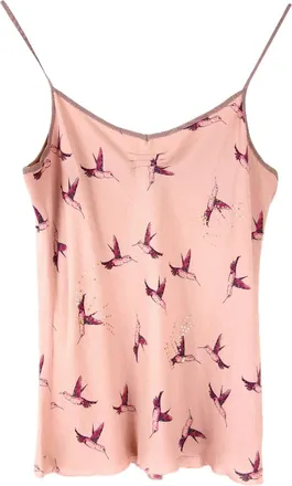 Temperley London Pink Hummingbird Silk Top Size M