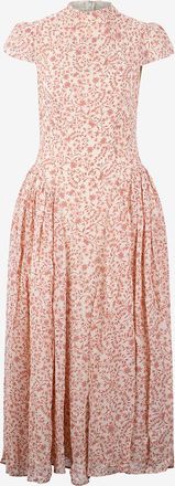 Reformation Midi-Kleid aus Krepp mit Stehkragen Maven