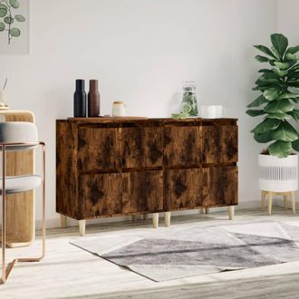 Berkfield Home Sideboards 2 pcs Smoked Oak 60x35x70 cm Engineered Wood in Brown | Size: 60 x 35 x 70 cm
